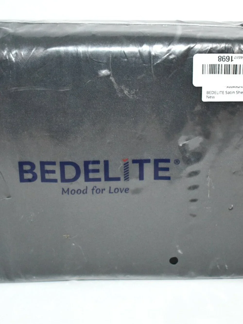 BEDELITE Satin Fitted Sheet & Pillowcase Set, Full Size, Black, 3-Piece, 15